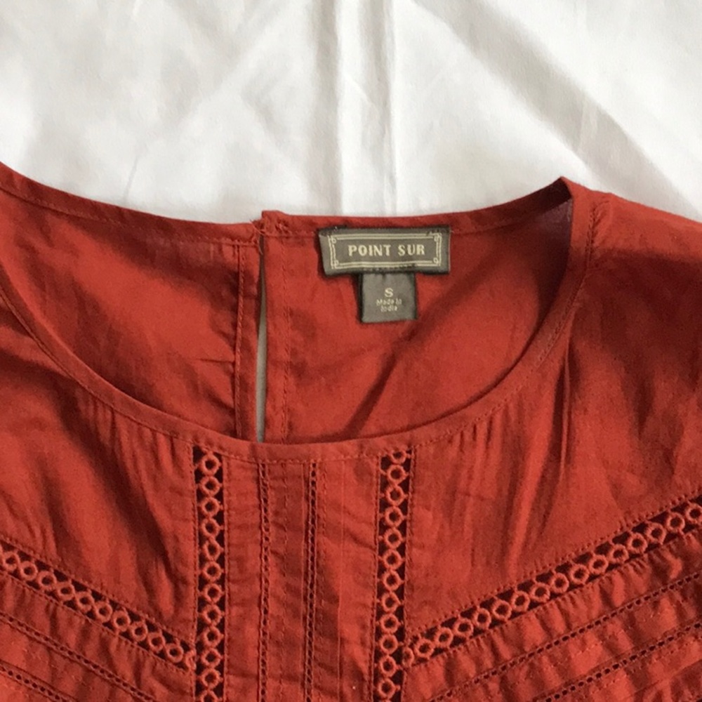 J. Crew Rust Ruffle Top - Picture 2 of 5